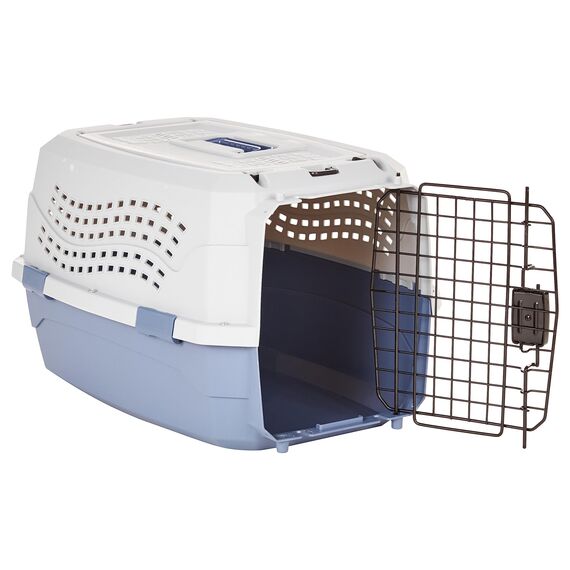 Amazon Basics zweitürige, überladbare Hund hütte, 58L x 38W x 33H cm, Blau