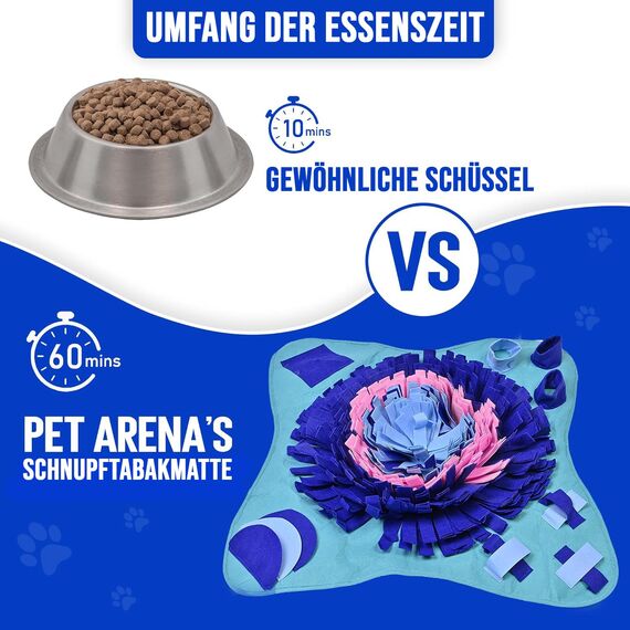 PET ARENA Schnüffelteppich Hund & Katzen 63,5 x 63,5 cm – waschbare & größenverstellbare Schnüffelmatte aus hochwertigen Materialien gegen Langeweile & Stress Intelligenzspielzeug zur Hund