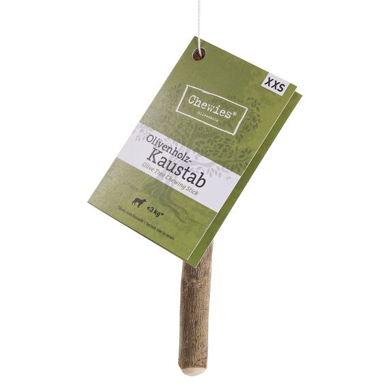 Chewies Kau-Knochen Hunde-Spielzeug aus Olivenholz, 100% natürliches Hundezubehör, Kauspielzeug Hund bis 3kg Größe XXS