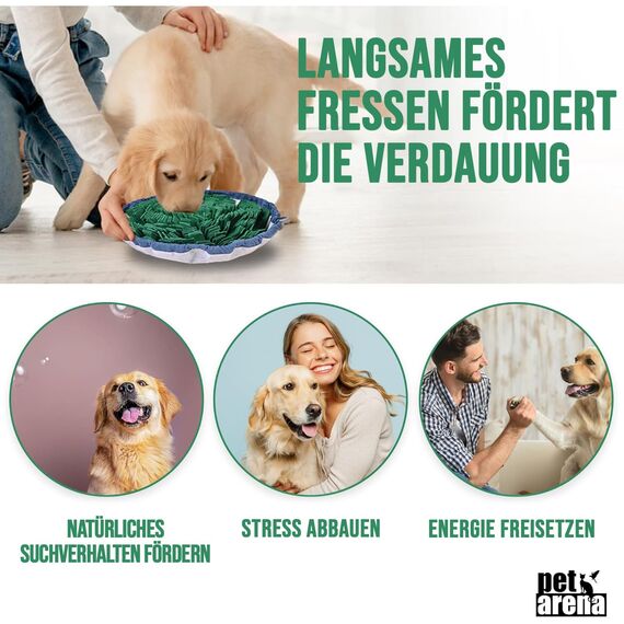 PET ARENA Schnüffelteppich Hund - Schnüffelmatte zur Förderung Beste Materialien - extrem widerstandsfähiges Intelligenzspielzeug für Hunde - größenverstellbar und waschbar