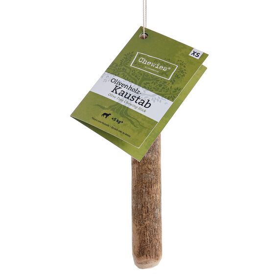 Chewies Kauknochen Hunde-Spielzeug aus Olivenholz für Hunde - 100 % natürliches Hundezubehör risikoarm & langlebig - Größe XS: Für Hunde bis 5 kg Körpergewicht