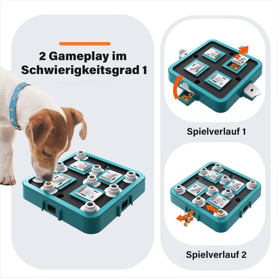 Dufuso Hundespielzeug Intelligenz, Intelligenzspielzeug für Hunde Große/mittlere/Kleine Hunde Spielzeug intelligent Hund intelligenzspielzeug-Stufe 3 -Blau und Weiß