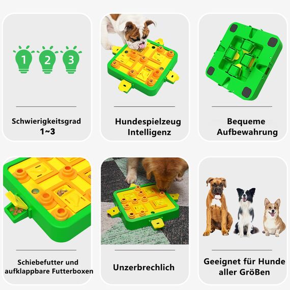 Dufuso Hundespielzeug Intelligenz, Intelligenzspielzeug für Hunde Große/mittlere/Kleine Hunde Spielzeug intelligent Hund intelligenzspielzeug-Stufe 3 (schwierig)