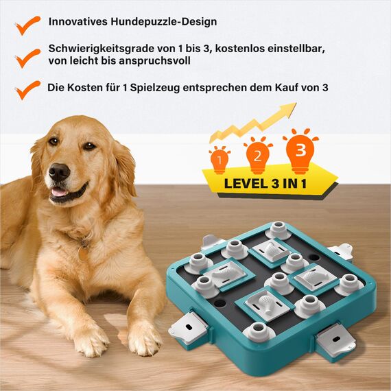 Dufuso Hundespielzeug Intelligenz, Intelligenzspielzeug für Hunde Große/mittlere/Kleine Hunde Spielzeug intelligent Hund intelligenzspielzeug-Stufe 3 -Blau und Weiß