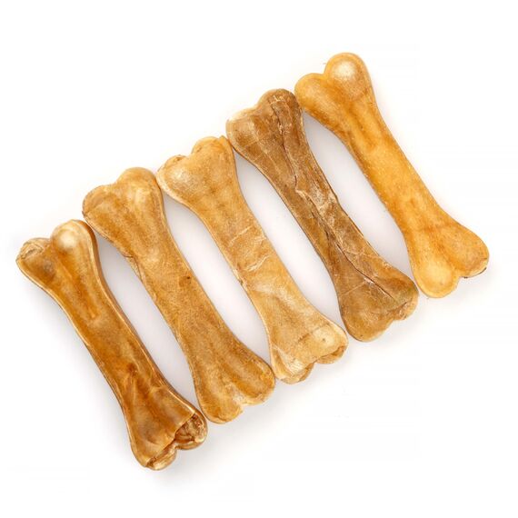 Topdog Kauknochen Hund 100 Stück 12 cm - Rinderhautknochen für Hunde aus 100% Rind - Hundekauknochen - Pflegt die Zähne und unterstützt den natürlichen Kautrieb Ihres Hundes