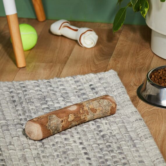 Chewies Kauknochen Hunde-Spielzeug aus Olivenholz für Hunde - 100 % natürliches Hundezubehör risikoarm & langlebig - Größe M: Für Hunde bis 20 kg Körpergewicht
