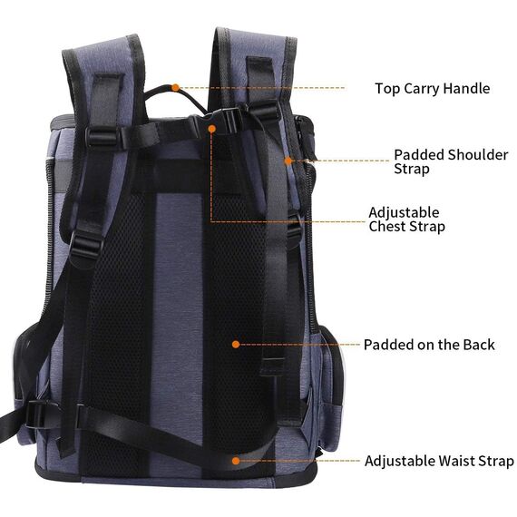 Morpilot Katzenrucksack, Hunderucksack für Katzen und Hunde Welpen, Atmungsaktive und Faltbare Haustier Rucksack mit Transparentes Fenster und Anti-offener Reißverschluss
