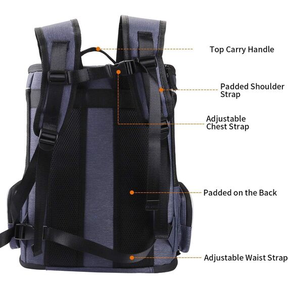 Morpilot Katzenrucksack, Hunderucksack für Katzen Hunde, Faltbare Haustier Rucksack mit Transparentes Netzfenster Atmungsaktive und Leichte Hundetasche