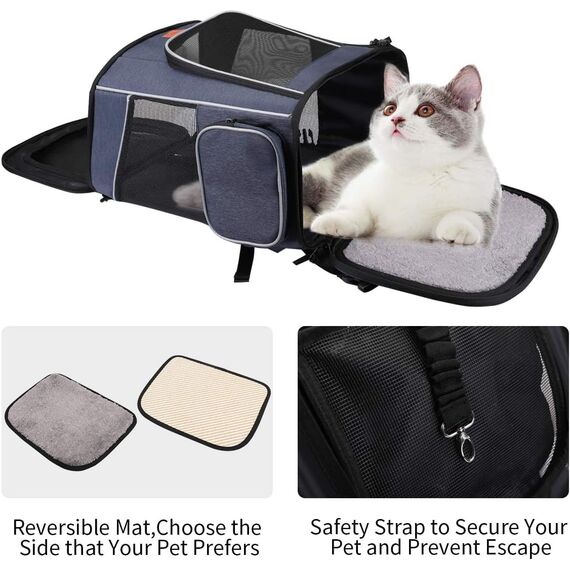 Morpilot Katzenrucksack, Hunderucksack für Katzen Hunde, Faltbare Haustier Rucksack mit Transparentes Netzfenster Atmungsaktive und Leichte Hundetasche