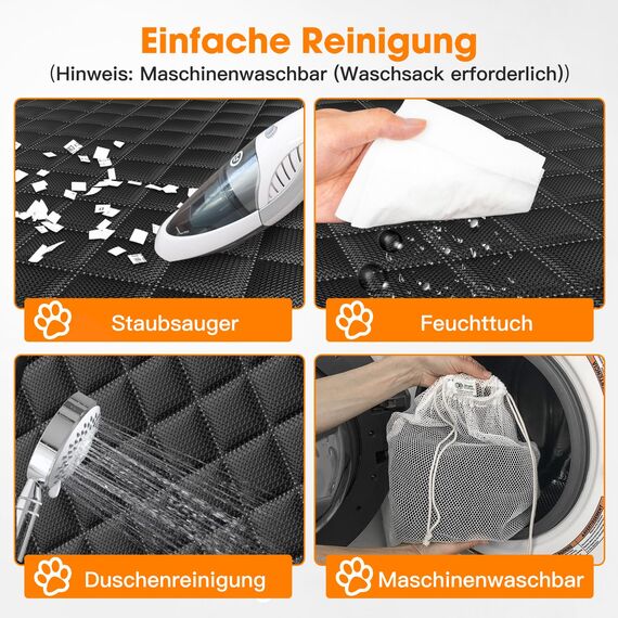 JOEJOY Hundedecke Auto Rückbank, Hundeschutz Auto Rückbank Kratzfeste und Wasserabweisende, Autoschondecke Hund Rücksitz, Rücksitzschoner Hund, 137 x 120 cm Schwarz