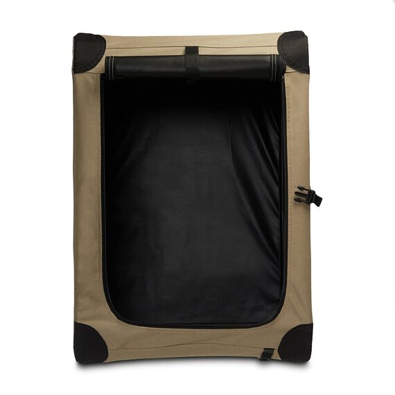 Amazon Basics 2 türige Tragbar weich faltbar käfig für Hund oder Katze, S (66 x 46 x 46 cm), Braun