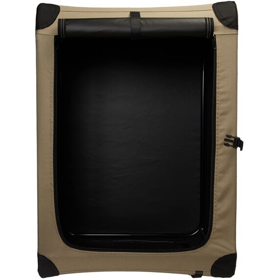 Amazon Basics Hundehütte mit 2 Türen, tragbar, weich, faltbar, weich, Größe M (76 x 54 x 54 cm), Beige