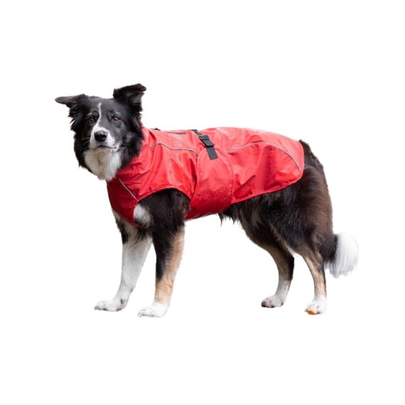 Trixie Regenmantel Vimy für Hunde rot S - Bauchumfang: 40-61 cm – Hunde-Regenjacke mit reflektierenden Elementen für mehr Sichtbarkeit im Dunkeln – bequem & verstellbar - 680223