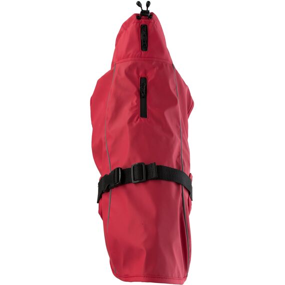Trixie Regenmantel Vimy für Hunde rot XL - Bauchumfang: 80-105 cm – Hunde-Regenjacke mit reflektierenden Elementen für mehr Sichtbarkeit im Dunkeln – bequem & verstellbar - 680228