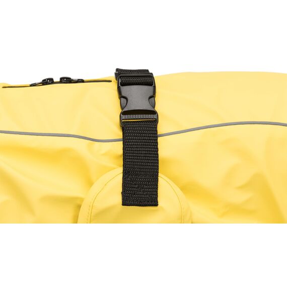 TRIXIE Regenmantel Vimy für Hunde gelb S - Bauchumfang: 34 - 53 cm – Hunde-Regenjacke mit reflektierenden Elementen für mehr Sichtbarkeit im Dunkeln – bequem & verstellbar - 67972
