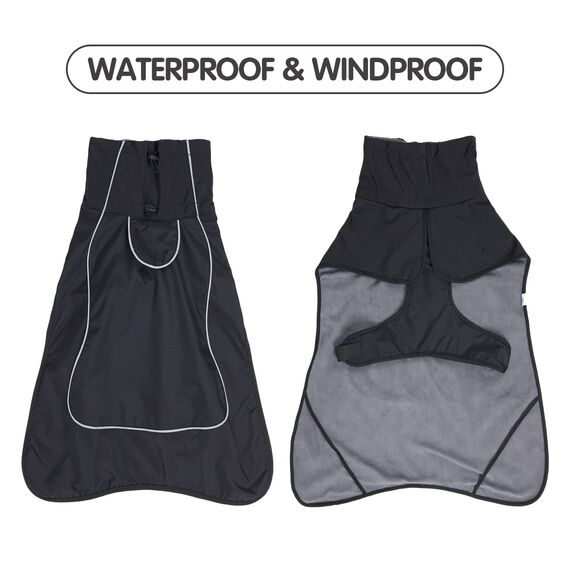 HEYWEAN Hundejacke Wasserdichter Hundemantel Reflektierende Jacke für kaltes Wetter mit weichem Fleecefutter Warmer Mantel für Hund Indoor & Outdoor Camping Wandern
