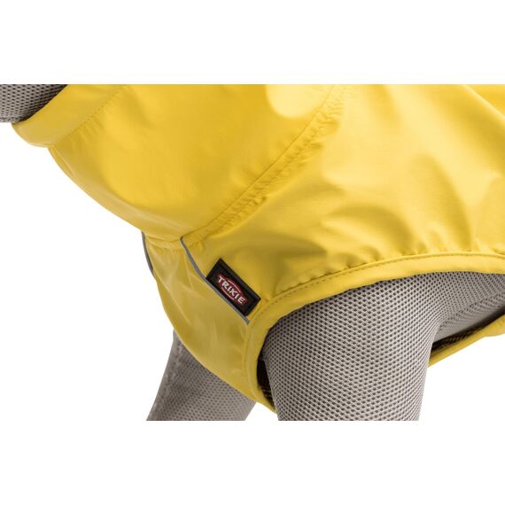TRIXIE Regenmantel Vimy für Hunde gelb S - Bauchumfang: 40 - 61 cm – Hunde-Regenjacke mit reflektierenden Elementen für mehr Sichtbarkeit im Dunkeln – bequem & verstellbar - 67973