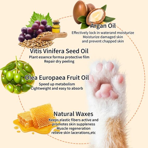 Hunde Pfotenbalsam, Heilt, Repariert & Restauriert Trockene, Rissige & Geschädigte Pfoten | Natürlicher Creme-Butter-Wachs Feuchtigkeitsspender für Hundepfoten