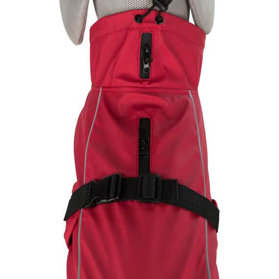 Trixie Regenmantel Vimy für Hunde rot XS - Bauchumfang: 24-41 cm – Hunde-Regenjacke mit reflektierenden Elementen für mehr Sichtbarkeit im Dunkeln – bequem & verstellbar - 680221