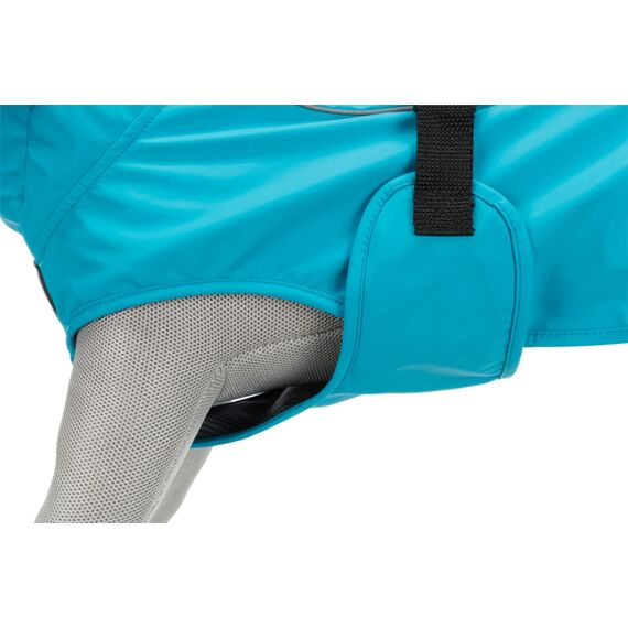 TRIXIE Regenmantel Vimy für Hunde türkis L - Bauchumfang: 60 - 85 cm – Hunde-Regenjacke mit reflektierenden Elementen für mehr Sichtbarkeit im Dunkeln – bequem & verstellbar - 680206