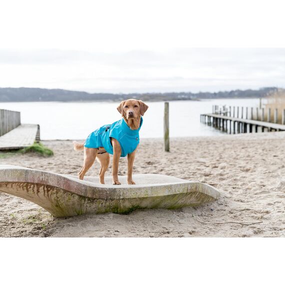 TRIXIE Regenmantel Vimy für Hunde türkis L - Bauchumfang: 60 - 85 cm – Hunde-Regenjacke mit reflektierenden Elementen für mehr Sichtbarkeit im Dunkeln – bequem & verstellbar - 680206
