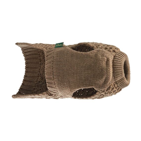 HUNTER Hundepullover MALMÖ, Farbe: beige, klassisches Zopfstrick-Muster, wärmend & bequem, elastisch für optimalen Sitz, reflektierend für mehr Sichtbarkeit, waschbar bei 30°C, Größe: 25
