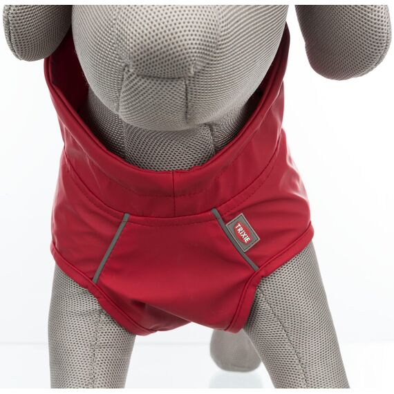 Trixie Regenmantel Vimy für Hunde rot XL - Bauchumfang: 80-105 cm – Hunde-Regenjacke mit reflektierenden Elementen für mehr Sichtbarkeit im Dunkeln – bequem & verstellbar - 680228