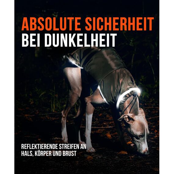 ZAUBERPFOTE® Hunderegenmantel London I Mit extra langem YKK® Reißverschluss für Halsband & Geschirr I Für kleine, mittlere & große Hunde I Wasserdicht & Maschinenwaschbar I Regenmantel für Hunde (45)