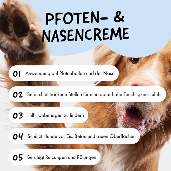 Belly® Pfotenbalsam Hund -50ml- Pfotenpflege für Hunde im Winter - Pfotenbalsam für Hunde bei Schnee, EIS & Streusalz - Hundepfoten Balsam - Pfotenpflege Hund