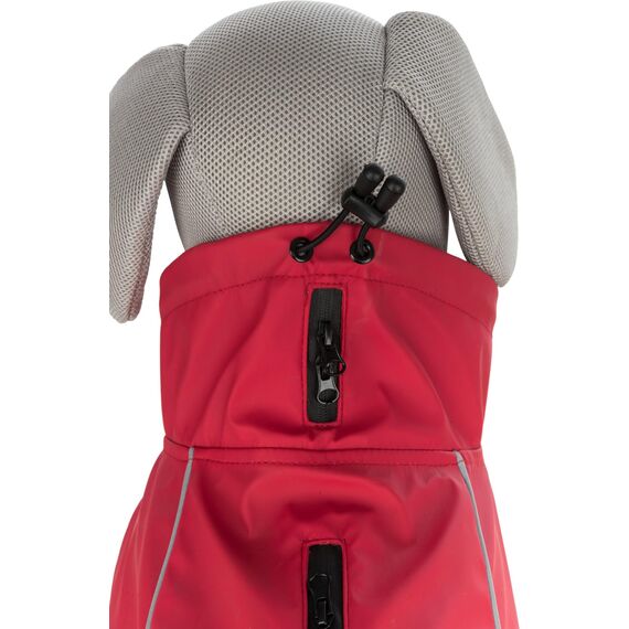 Trixie Regenmantel Vimy für Hunde rot L - Bauchumfang: 78-89 cm – Hunde-Regenjacke mit reflektierenden Elementen für mehr Sichtbarkeit im Dunkeln – bequem & verstellbar - 680227
