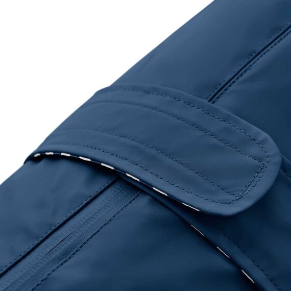 Hunter Hunde-Regenmantel Milford, Farbe: blau, ergonomische Passform für optimalen Schutz, individuell verstellbar, Reißverschluss für Geschirrträger, pflegeleicht & waschbar bei 30 °C, Größe: 60
