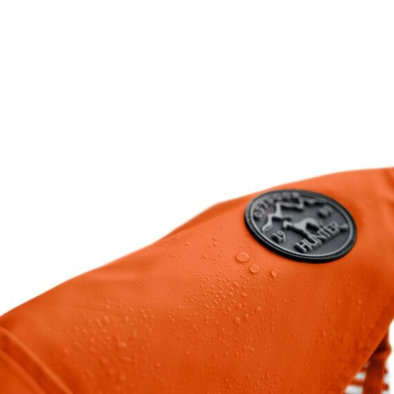 Hunter Hunde-Regenmantel Milford, Farbe: orange, ergonomische Passform für optimalen Schutz, individuell verstellbar, Reißverschluss für Geschirrträger, pflegeleicht & waschbar bei 30 °C, Größe: 35