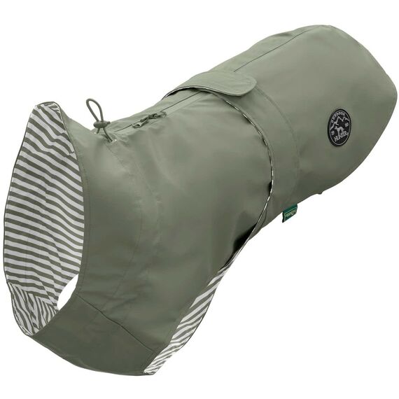Hunter Hunde-Regenmantel Milford, Farbe: grün, ergonomische Passform für optimalen Schutz, individuell verstellbar, Reißverschluss für Geschirrträger, pflegeleicht & waschbar bei 30 °C, Größe: 45