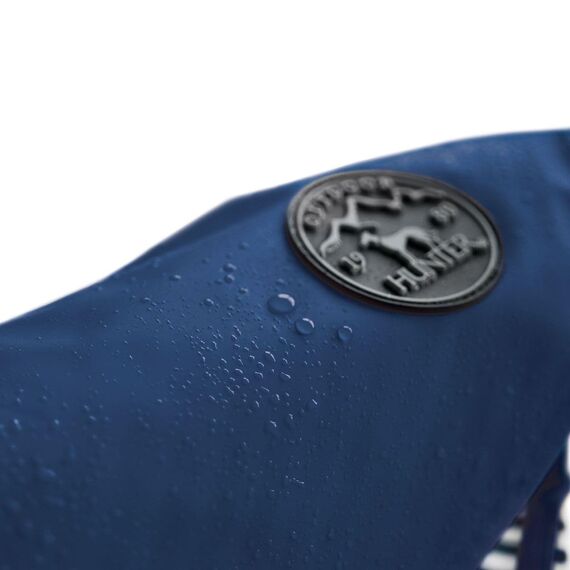 Hunter Hunde-Regenmantel Milford, Farbe: blau, ergonomische Passform für optimalen Schutz, individuell verstellbar, Reißverschluss für Geschirrträger, pflegeleicht & waschbar bei 30 °C, Größe: 60
