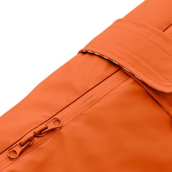 Hunter Hunde-Regenmantel Milford, Farbe: orange, ergonomische Passform für optimalen Schutz, individuell verstellbar, Reißverschluss für Geschirrträger, pflegeleicht & waschbar bei 30 °C, Größe: 55