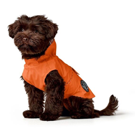 Hunter Hunde-Regenmantel Milford, Farbe: orange, ergonomische Passform für optimalen Schutz, individuell verstellbar, Reißverschluss für Geschirrträger, pflegeleicht & waschbar bei 30 °C, Größe: 25