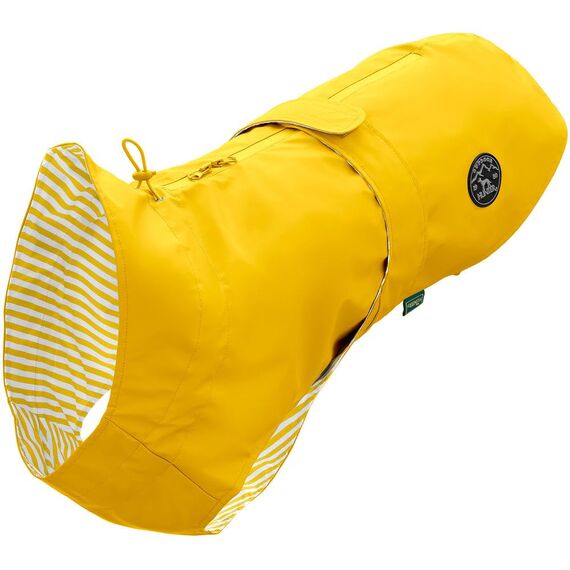 Hunter Hunde-Regenmantel Milford, Farbe: gelb, ergonomische Passform für optimalen Schutz, individuell verstellbar, Reißverschluss für Geschirrträger, pflegeleicht & waschbar bei 30 °C, Größe: 25