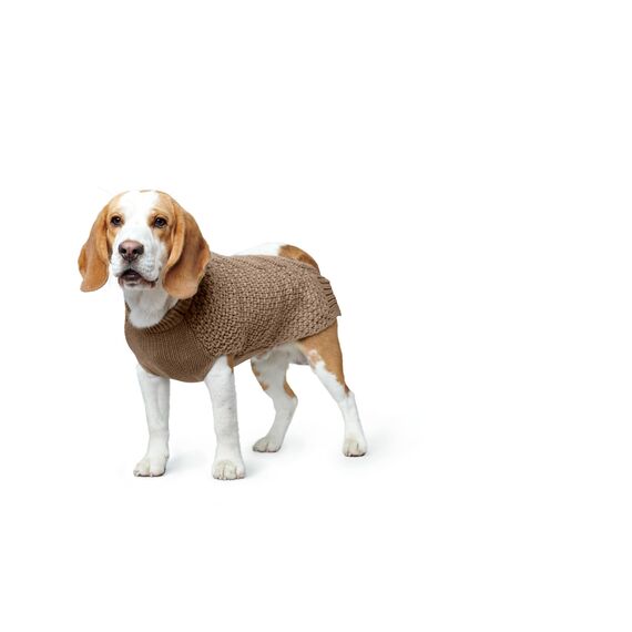 HUNTER Hundepullover MALMÖ, Farbe: beige, klassisches Zopfstrick-Muster, wärmend & bequem, elastisch für optimalen Sitz, reflektierend für mehr Sichtbarkeit, waschbar bei 30°C, Größe: 40