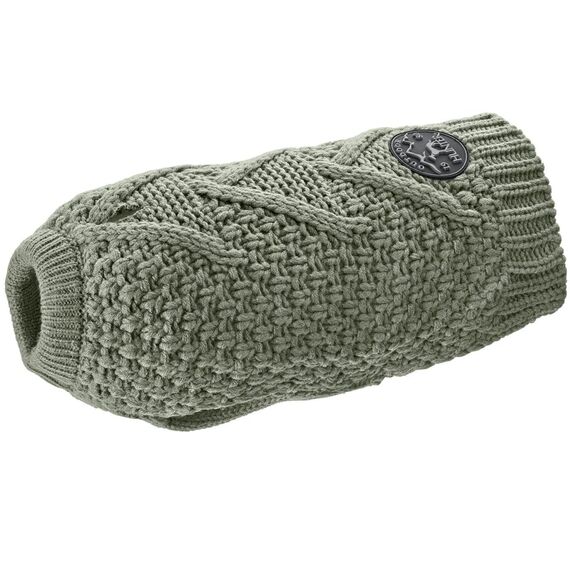 Hunter Hundepullover MALMÖ, Farbe: Khaki, klassisches Zopfstrick-Muster, wärmend & bequem, elastisch für optimalen Sitz, reflektierend für mehr Sichtbarkeit, waschbar bei 30°C, Größe: 40