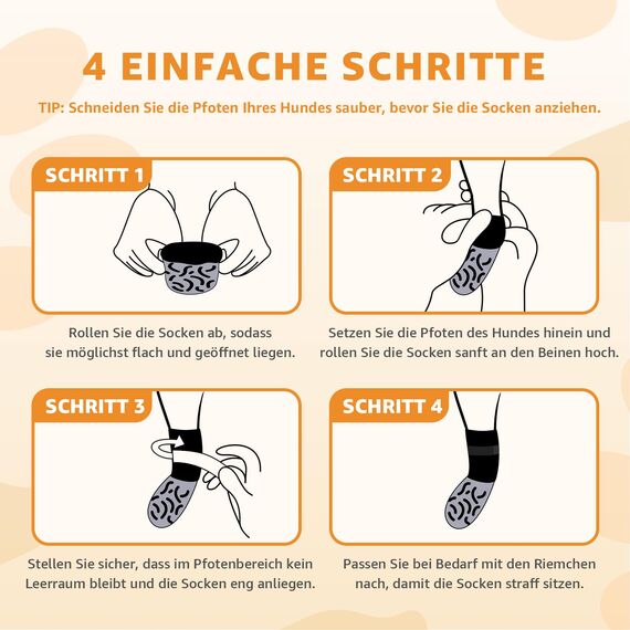 PICK FOR LIFE 2 Paar Anti-Rutsch-Hundesocken, Weiche Socken für den Pfotenschutz von Hunden mit verstellbarem Klettverschluss für den Innen