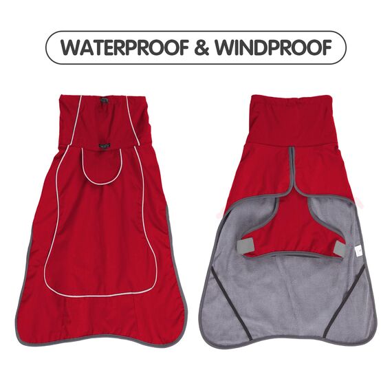 HEYWEAN Hundejacke Wasserdichter Hundemantel Reflektierende Jacke für kaltes Wetter mit weichem Fleecefutter Warmer Mantel für Hund Indoor & Outdoor Camping Wandern
