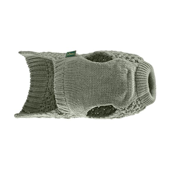 Hunter Hundepullover MALMÖ, Farbe: Khaki, klassisches Zopfstrick-Muster, wärmend & bequem, elastisch für optimalen Sitz, reflektierend für mehr Sichtbarkeit, waschbar bei 30°C, Größe: 40