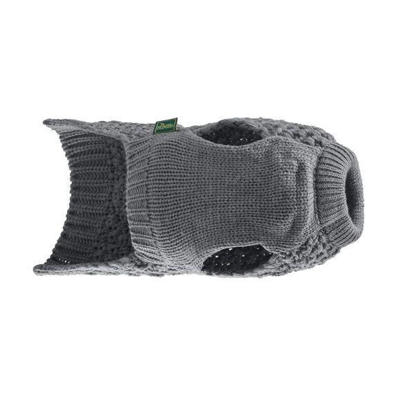 HUNTER Hundepullover MALMÖ, Farbe: grau, klassisches Zopfstrick-Muster, wärmend & bequem, elastisch für optimalen Sitz, reflektierend für mehr Sichtbarkeit, waschbar bei 30°C, Größe: 30