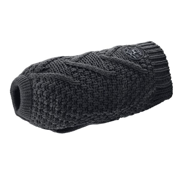 HUNTER Hundepullover MALMÖ, Farbe: anthrazit, klassisches Zopfstrick-Muster, wärmend & bequem, elastisch für optimalen Sitz, reflektierend für mehr Sichtbarkeit, waschbar bei 30°C, Größe: 50
