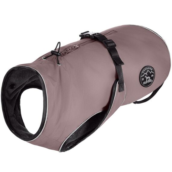 Hunter Hundemantel Uppsala, Farbe: Altrosa, 2in1 Design mit herausknüpfbarem Innenfutter, wasserabweisend, reflektierende Paspeln, geschlossene Bauchseite, optimaler Sitz, Größe: 45