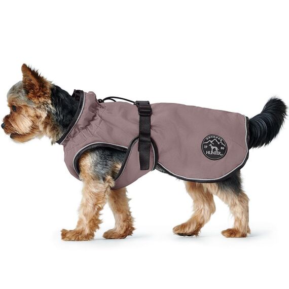 Hunter Hundemantel Uppsala, Farbe: Altrosa, 2in1 Design mit herausknüpfbarem Innenfutter, wasserabweisend, reflektierende Paspeln, geschlossene Bauchseite, optimaler Sitz, Größe: 25