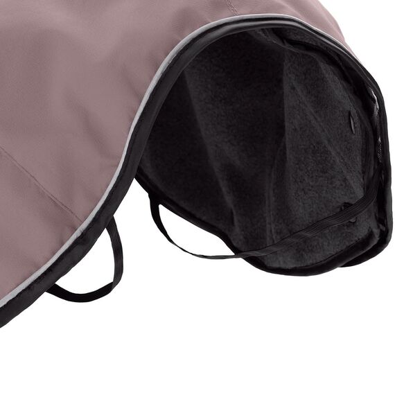 Hunter Hundemantel Uppsala, Farbe: Altrosa, 2in1 Design mit herausknüpfbarem Innenfutter, wasserabweisend, reflektierende Paspeln, geschlossene Bauchseite, optimaler Sitz, Größe: 80
