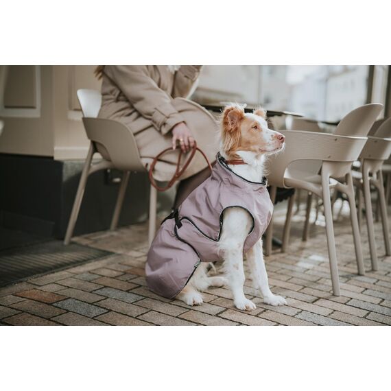 HUNTER Hundemantel Uppsala, Farbe: Altrosa, 2in1 Design mit herausknüpfbarem Innenfutter, wasserabweisend, reflektierende Paspeln, geschlossene Bauchseite, optimaler Sitz, Größe: 65
