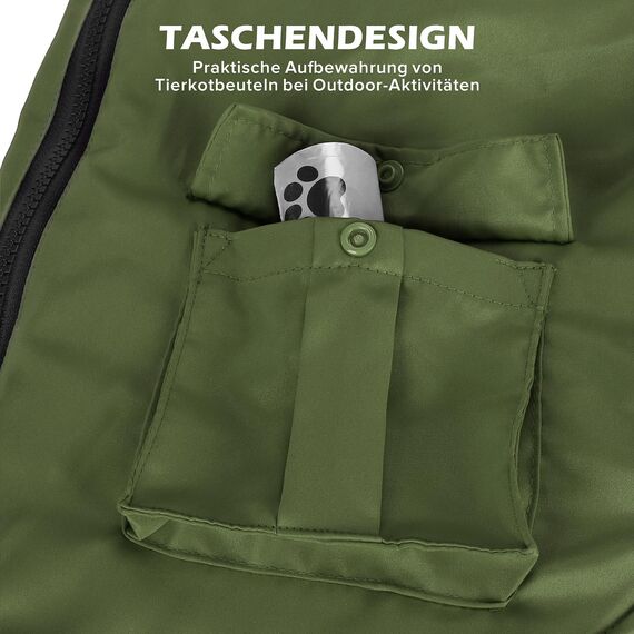 Woiil Hundemantel Hundejacke Wintermantel für Grosse Hunde, Hundemantel Winter mit Geschirr, Hunde Wintermantel Ärmellose Baumwolle Gepolsterte Weste Wasserdicht Warme Reflektierend, Armeegrün 3XL