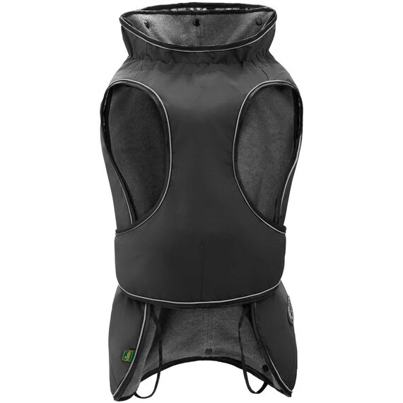 HUNTER Hundemantel UPPSALA 50, Farbe: schwarz, 2in1 Design mit herausknüpfbarem Innenfutter, wasserabweisend, reflektierende Paspeln, geschlossene Bauchseite, optimaler Sitz, Größe: 50